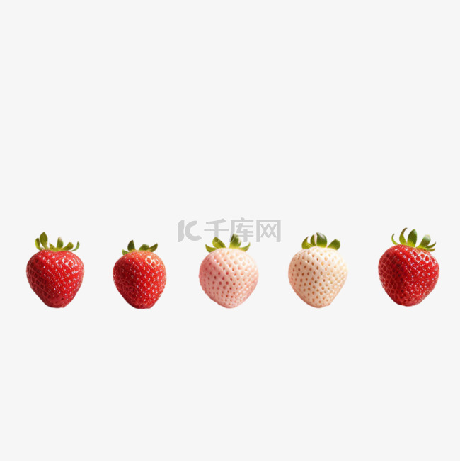 3d可口草莓元素立体免抠图案