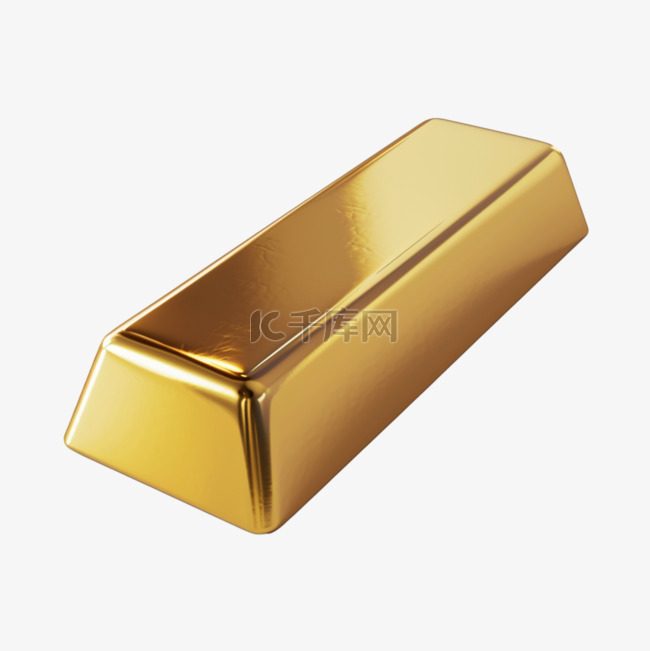 3D金条金块黄金PNG素材