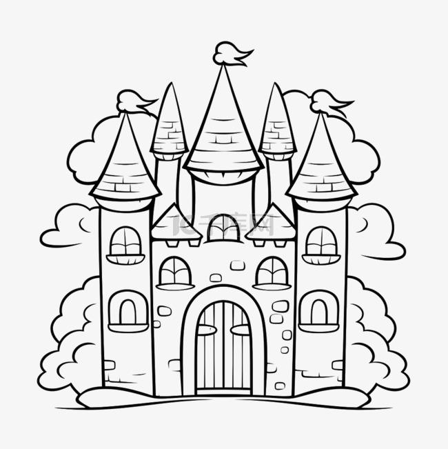 建模梦幻城堡元素立体免抠图案