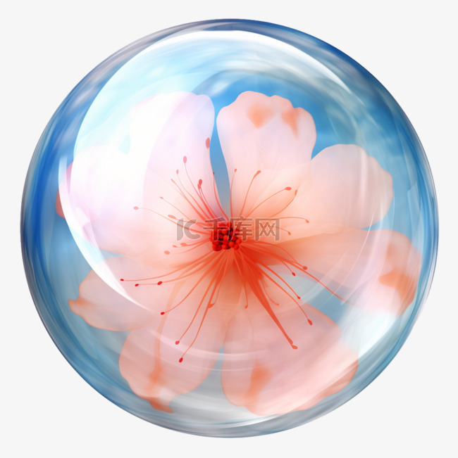装饰花朵水晶球元素立体免抠图案