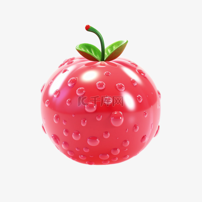写实新鲜草莓元素立体免抠图案