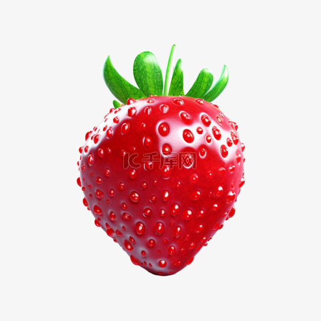 矢量新鲜草莓元素立体免抠图案