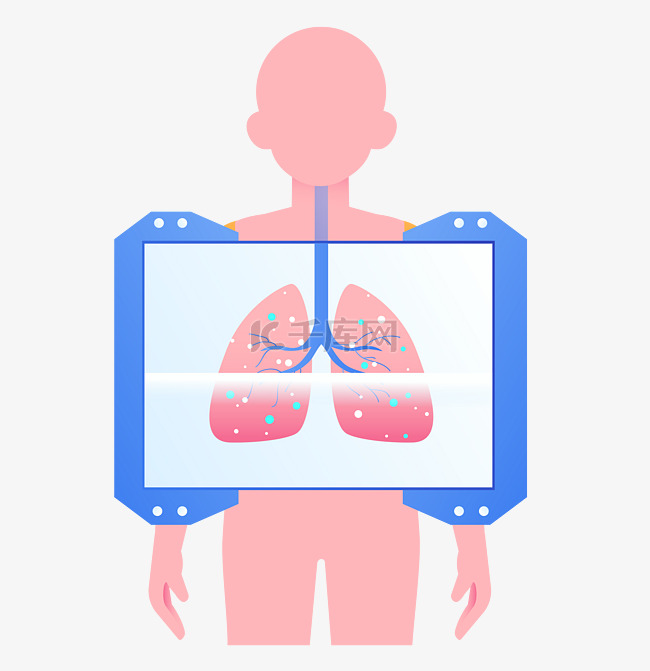 扁平X光照肺部疾病设计图