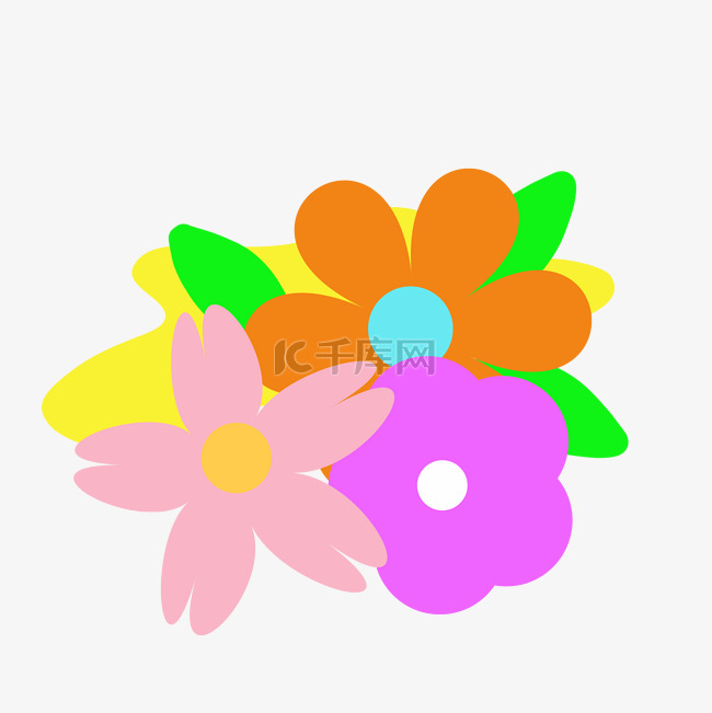 彩色多巴胺花朵设计
