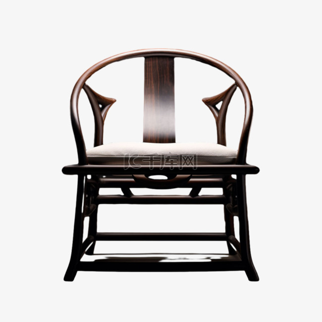 写实中式椅子元素立体免扣图案