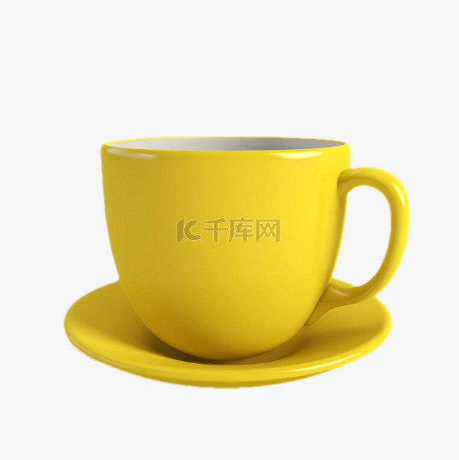 咖啡杯黄色简约