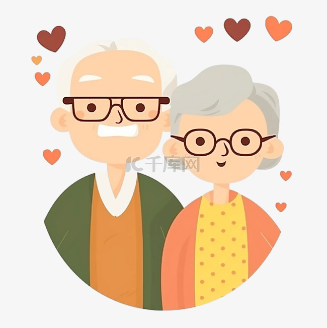 祖父母日心型夫妻照