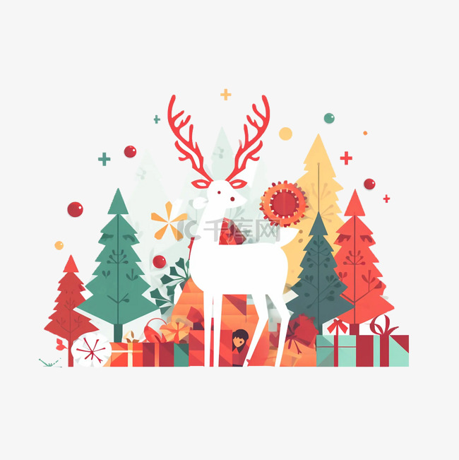 圣诞节可爱的麋鹿
