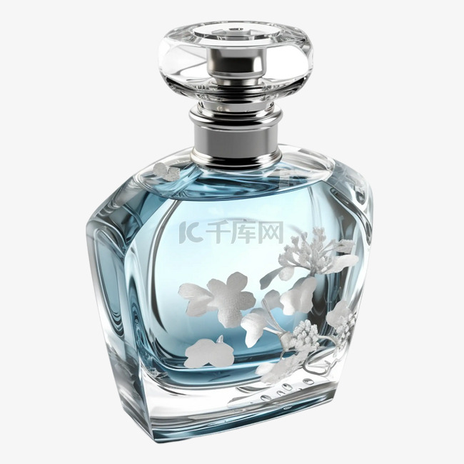 香水玻璃瓶包装蓝色