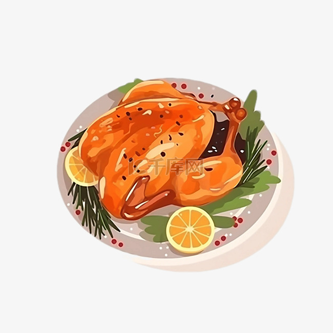 感恩节烤鸡黄色