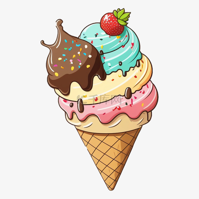 夏天冰淇淋美味图案