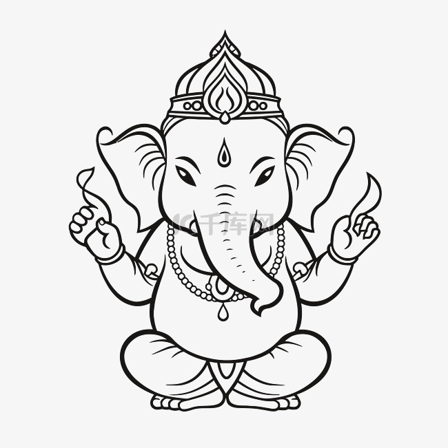 Ganesh 勋爵着色矢量图 