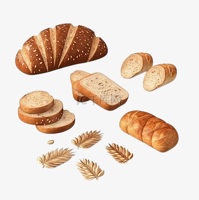 面包小麦堆放