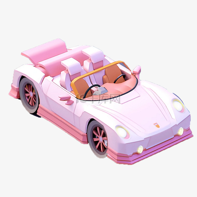 可爱的粉色汽车