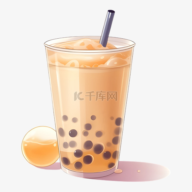 奶茶饮品插画