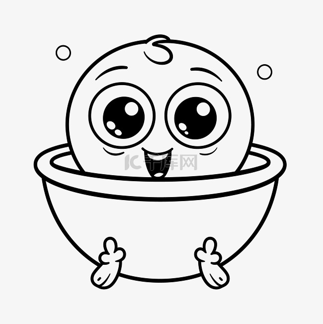 可爱的婴儿，眼睛在可爱的浴缸里