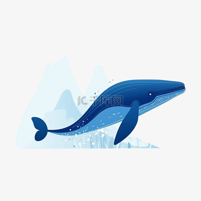 海洋日蓝色卡通鲸鱼