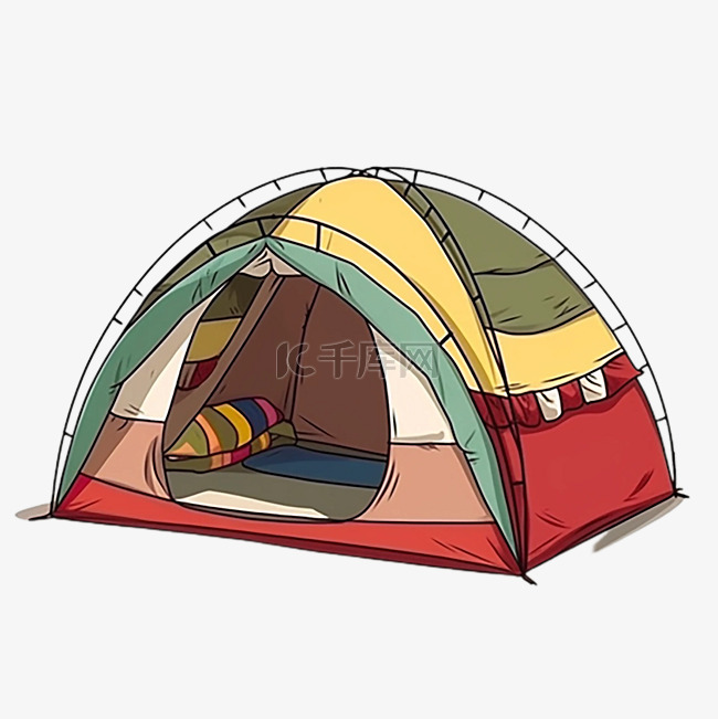 帐篷野营多种色彩的