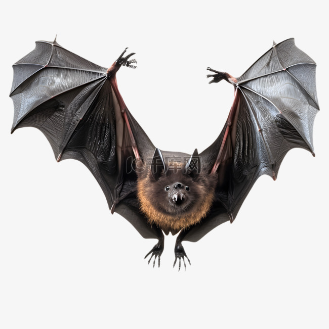 黑色蝙蝠飞翔张开翅膀动物立体3