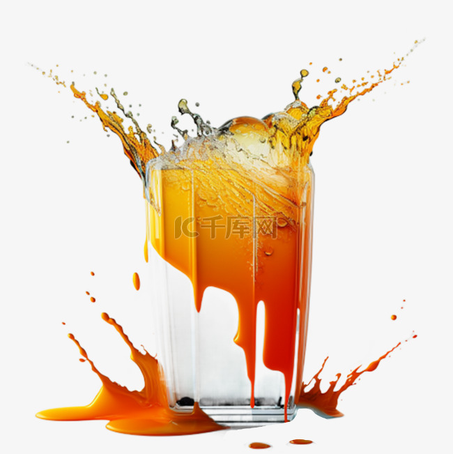 冰镇橙汁创意艺术摄影图