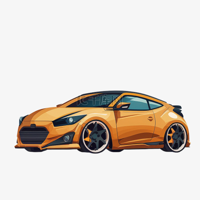 橙色高级科技轿车3d模型