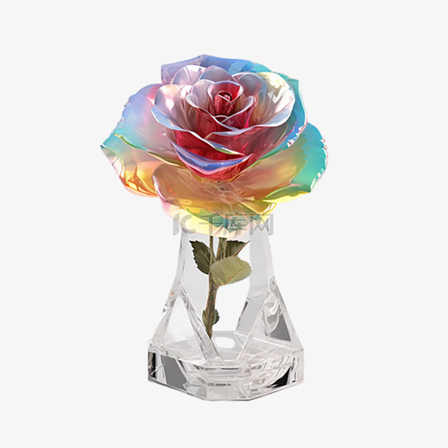 玫瑰彩色花瓶