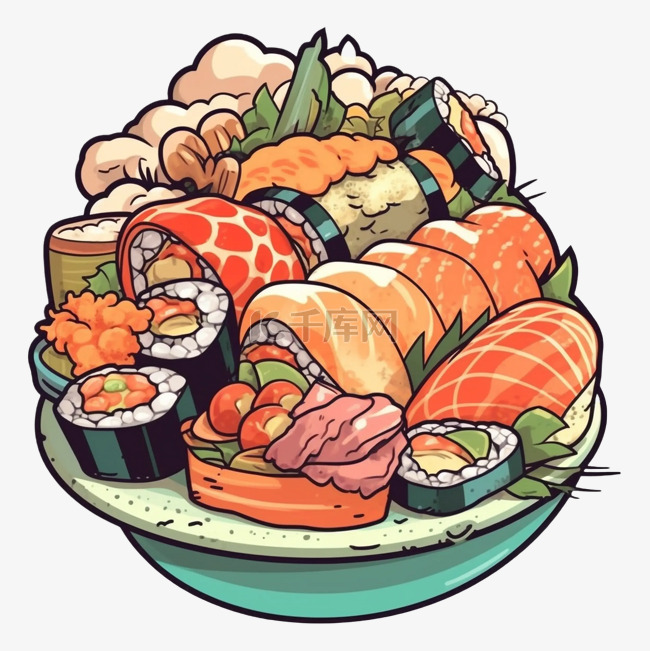 食物寿司大份图案