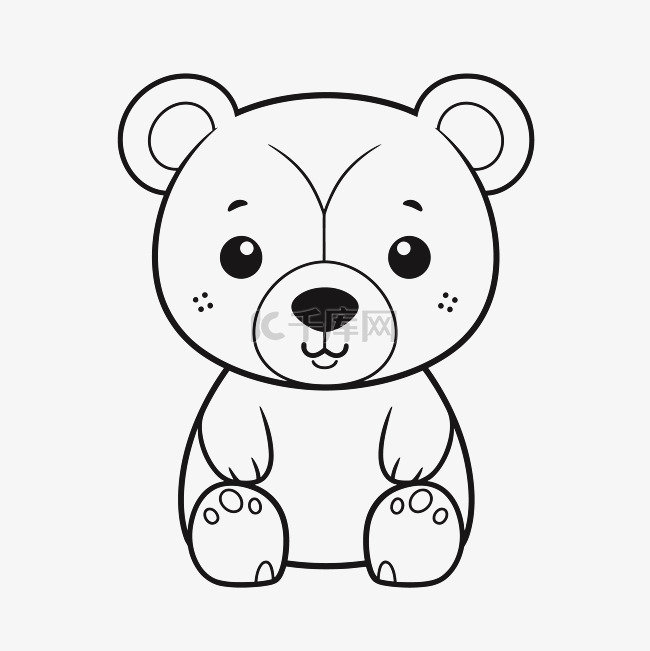 可爱的熊着色页免费着色页涂鸦和