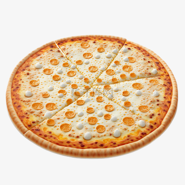 芝士披萨食物白底透明
