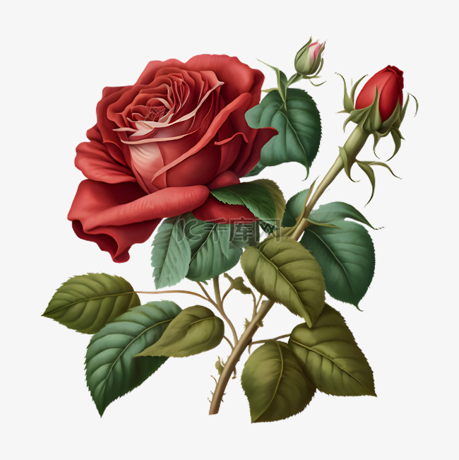 玫瑰花红色插画