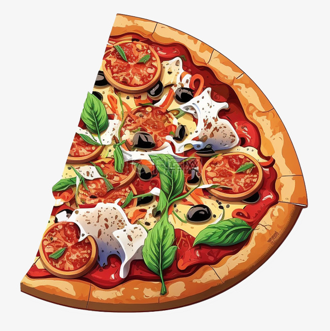 比萨美味好吃半圆形图案