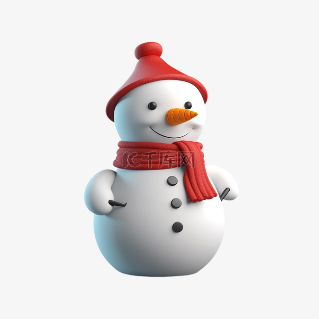 雪人围巾冬天圣诞节透明