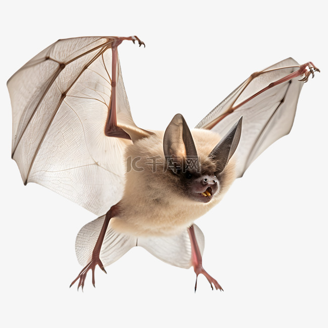 张开翅膀飞翔的蝙蝠3d立体建模