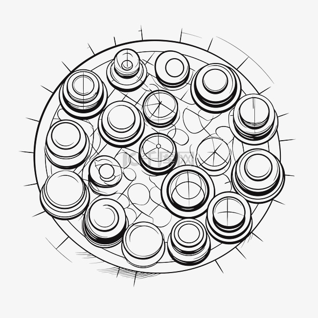 绘制比萨圈轮廓草图的环 向量