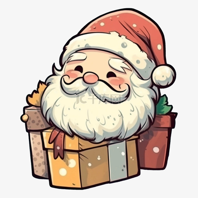 圣诞节圣诞老人礼物盒图案
