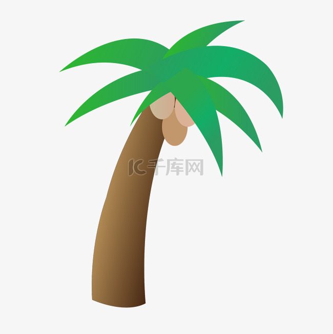 椰树夏天卡通植物 向量