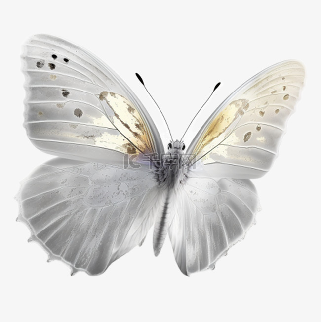 白色精致蝴蝶实物图