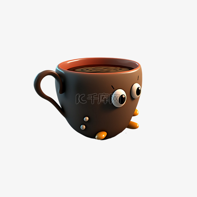 咖啡杯棕色创意表情