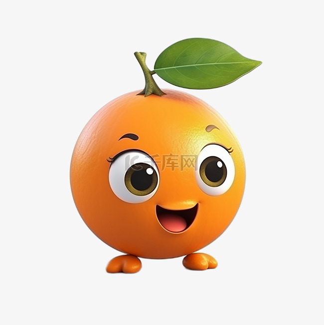 可爱橙子开心表情包卡通风格