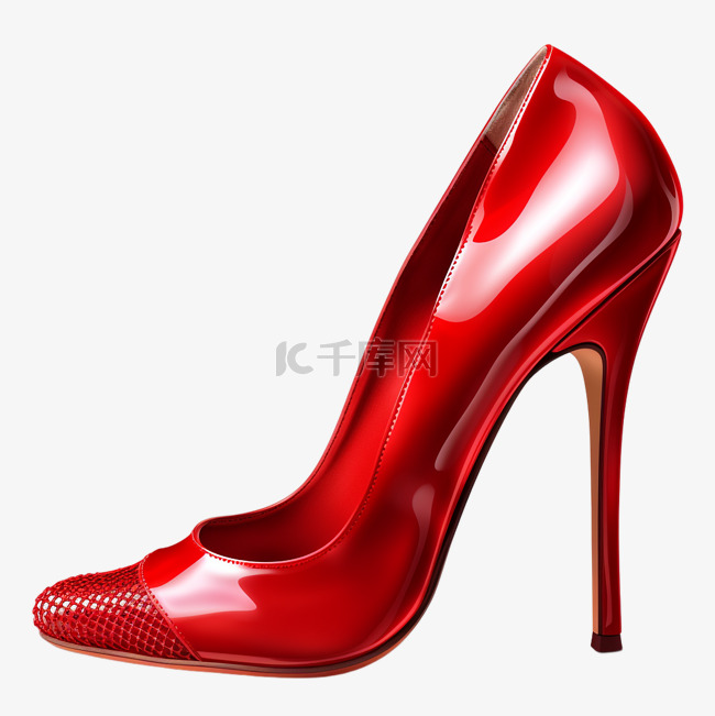 高跟鞋女士红色时尚透明