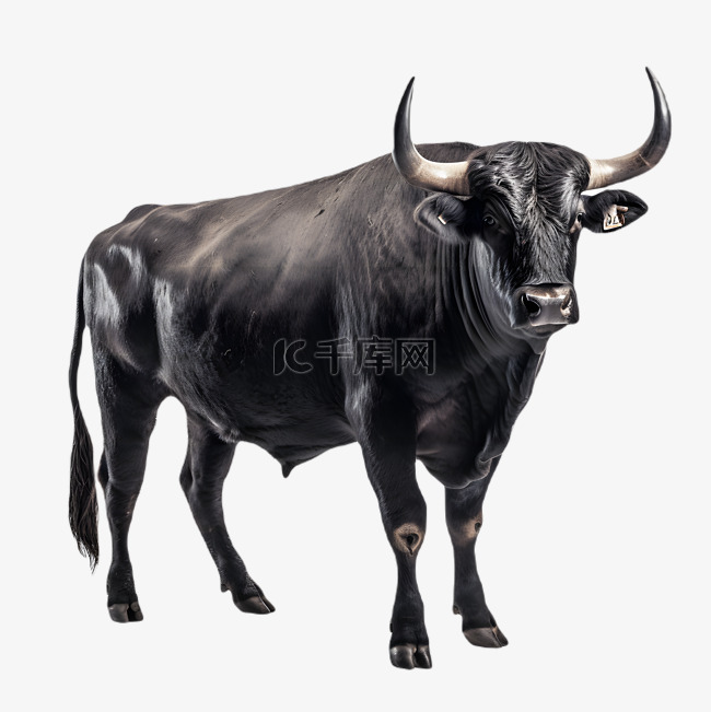 公牛黑妞牲畜动物立体模型