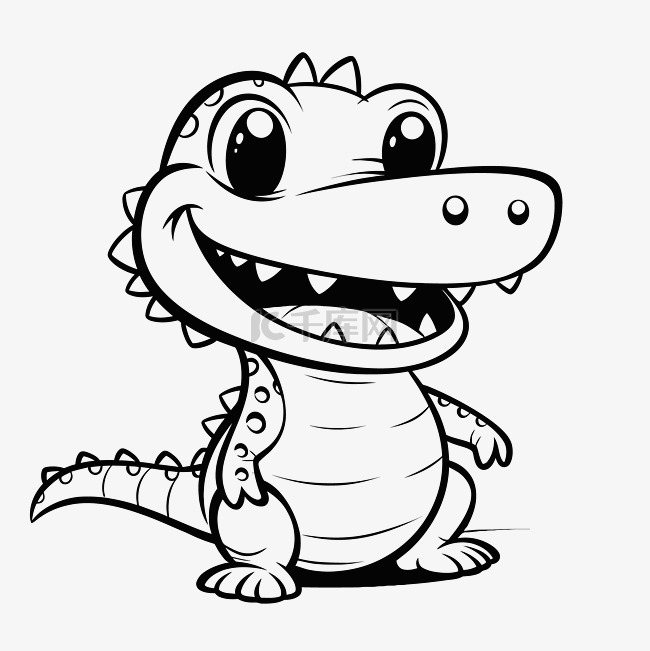 给孩子们的酷彩页一个可爱的鳄鱼