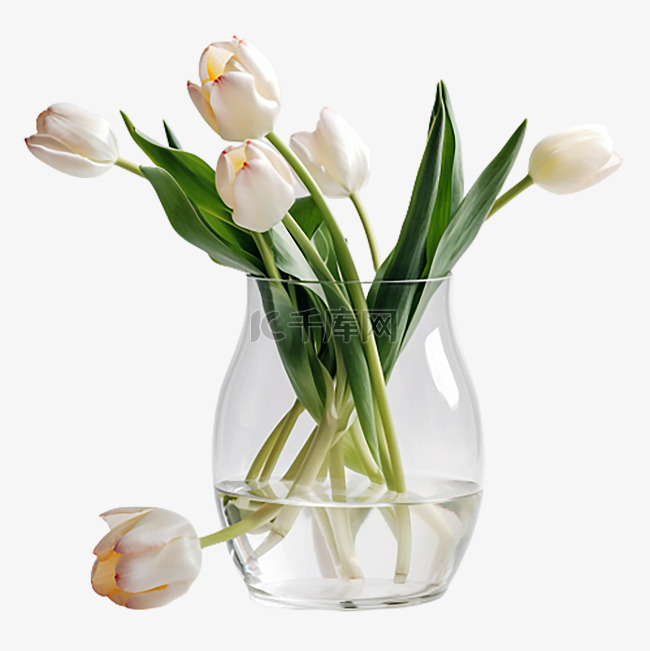 郁金香花瓶白色