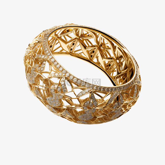 典雅高贵皇室黄金戒指珠宝首饰立
