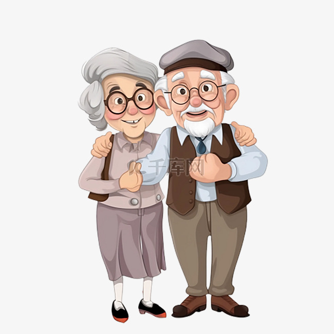 祖父母日拥抱衬衫眼镜