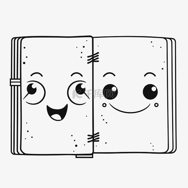 两本带有快乐面孔的书，为孩子们