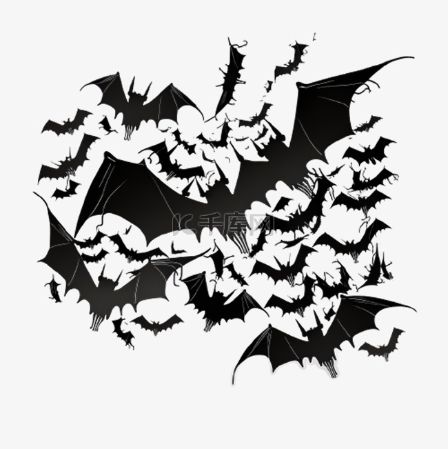 蝙蝠剪影恐怖黑色