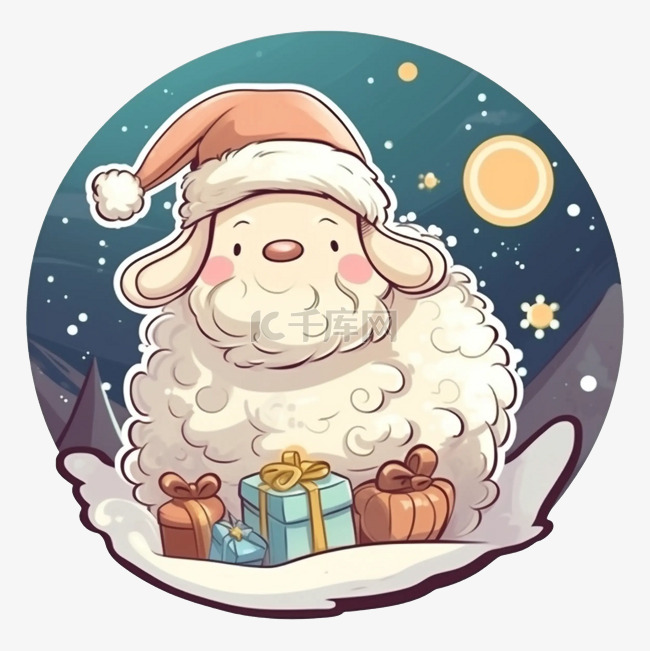 圣诞节圣诞绵羊图案