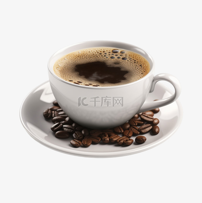 卡布奇诺咖啡豆咖啡杯透明