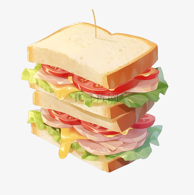 三明治早餐插图